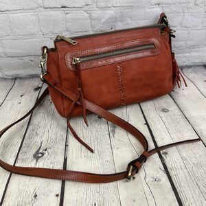Patricia Nash Leather Crossbody Bag Satchel Handbag Zipper Tassle
